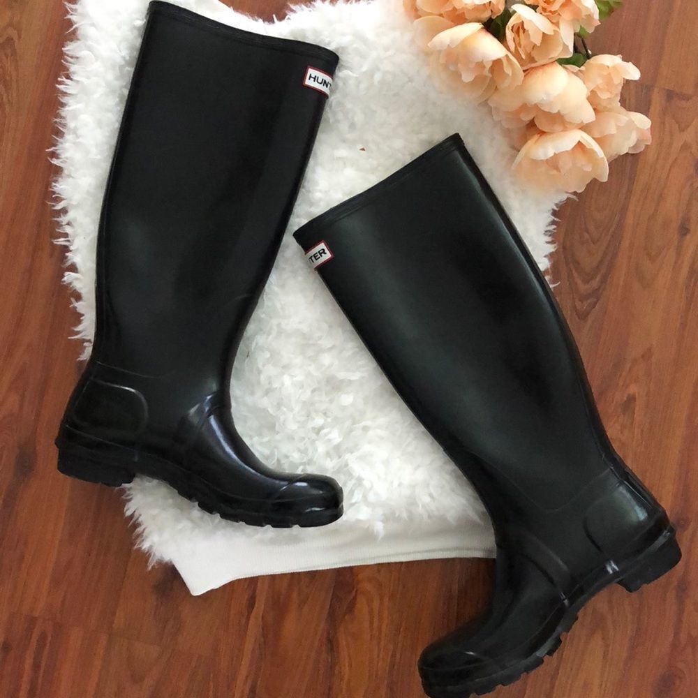 Hunter Original tall rain boots  Black  size 7